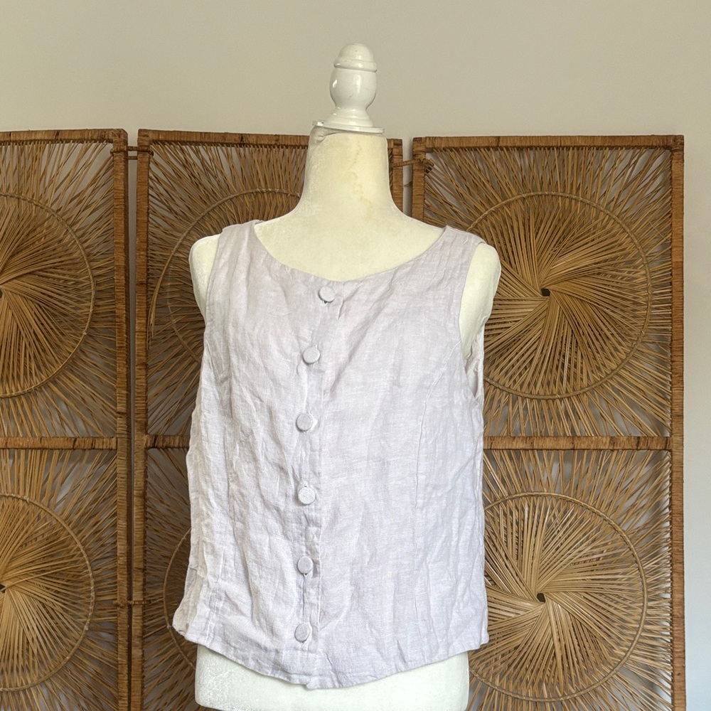 Joie 100% linen vest - Light Gray